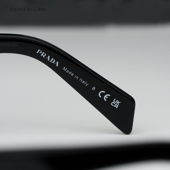 Prada Women Sunglasses Black Dark Grey Square PRA05S 16K08Z BRAND NEW main image 8
